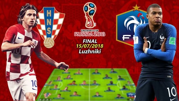 ساعت بازی کرواسی و فرانسه در فینال جام جهانی 2018