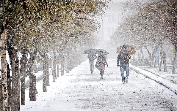 بارش برف مناطق غربی استان اصفهان را سفید پوش می کند