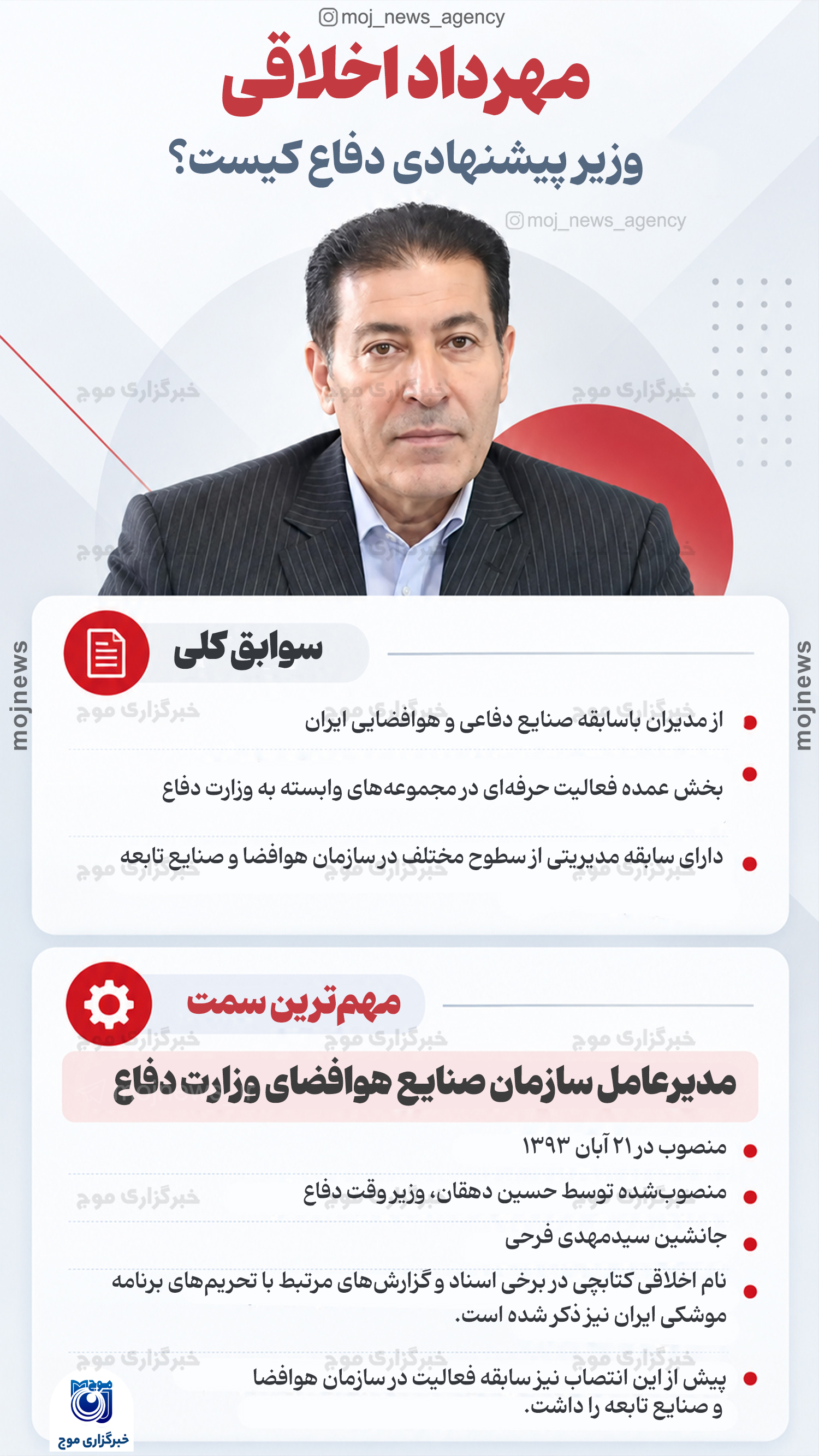 مهرداد اخلاقی وزیر پیشنهادی دفاع کیست؟ copy