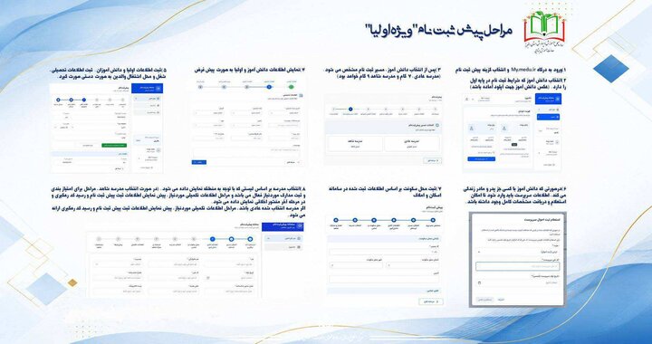 فرآیند پیش‌ثبت‌نام کلاس اولیها 