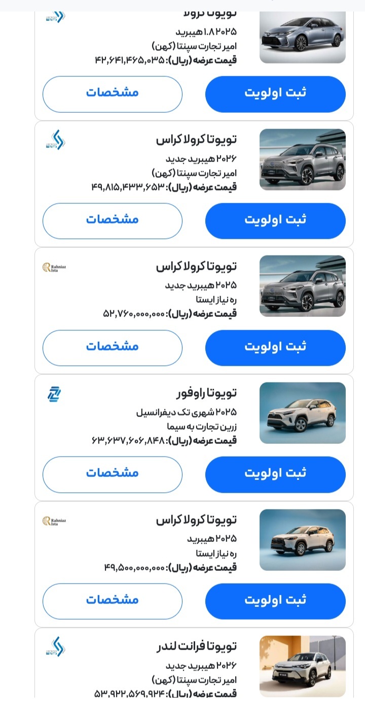 ثبت نام خودروهای وارداتی