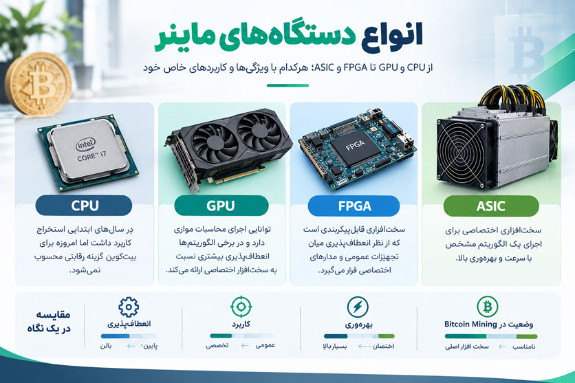 انواع دستگاه ماینر