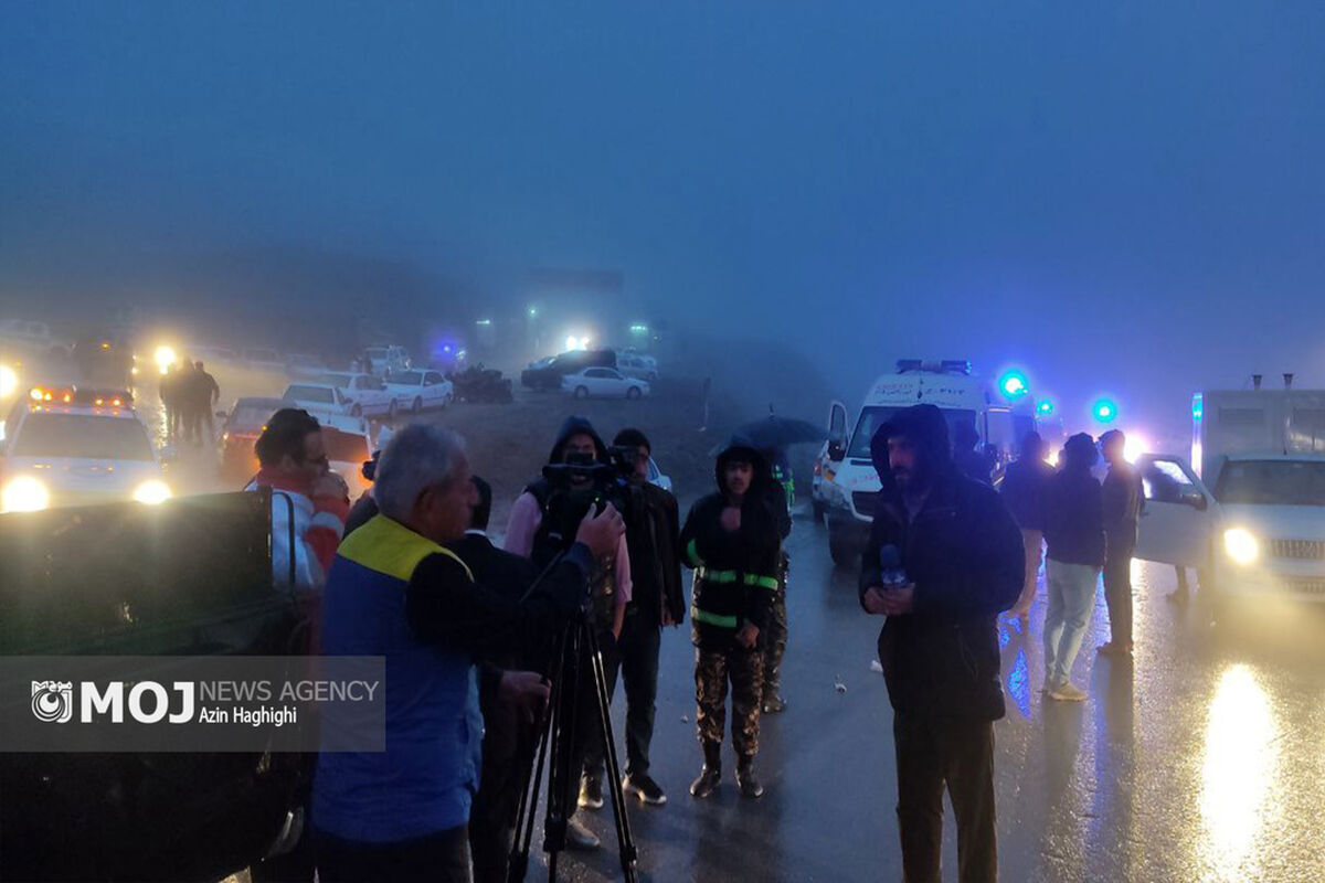 محل سانحه بالگرد حامل رئیس جمهور