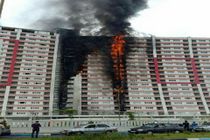 ️ بزرگترین برج گیلان طعمه حریق شد / آتش سوزی در حال مهار است