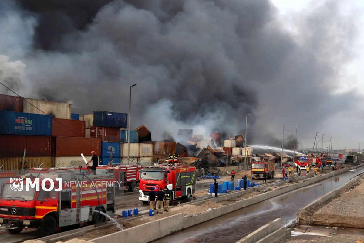 آتش سوزی بندر رجایی بندرعباس