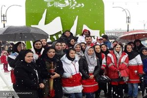 تجدید میثاق مدیران، کارکنان، جوانان و داوطلبان هلال احمر همدان با آرمان های انقلاب 