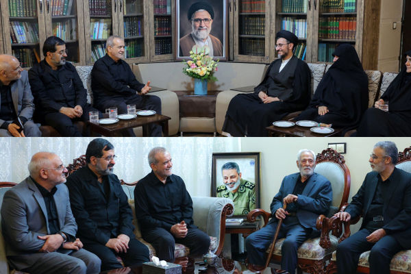 پزشکیان با خانواده شهیدان حجت‌الاسلام خطیب و امیر موسوی دیدار کرد
