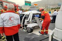 برخورد مرگبار کامیونت با پراید در بزرگراه خرازی+ فیلم و عکس