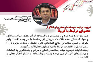 لزوم ایجاد ارتباط دوسویه میان رسانه‌های اصلی و مردم در مواجهه با اخبار کرونا
