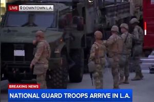 نخستین واحدهای گارد ملی آمریکا به لس‌آنجلس آمدند