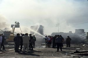 آتش‌سوزی مهیب در پمپ بنزین اربیل عراق مهار شد