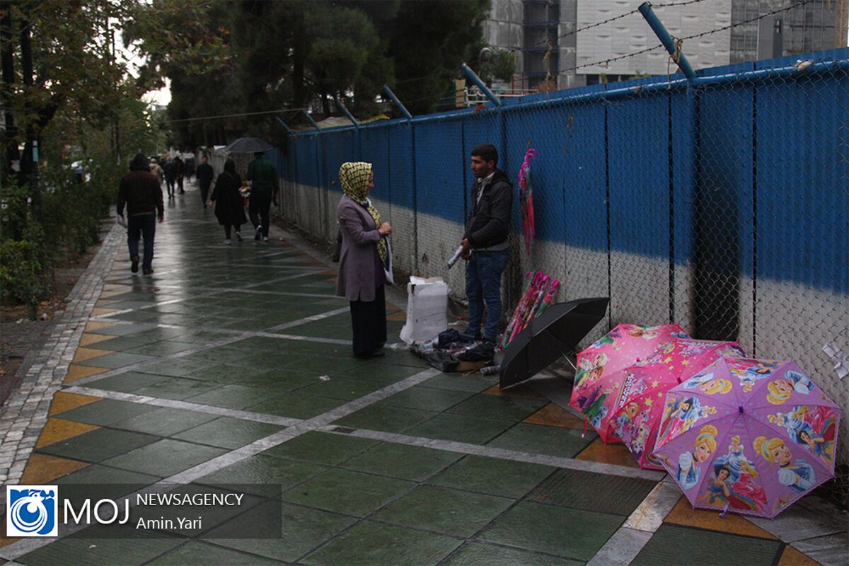 بارش باران پاییزی در تهران