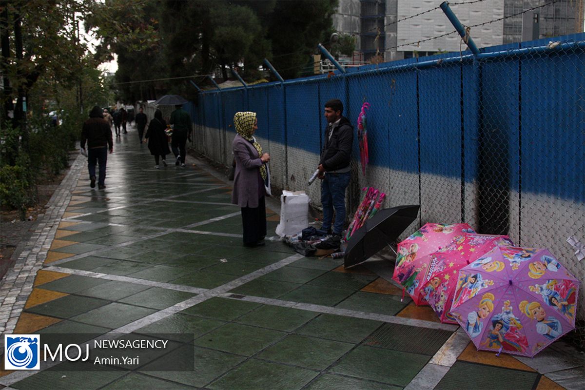 بارش باران پاییزی در تهران