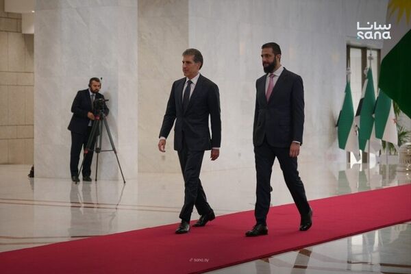 محمد الجولانی در دمشق میزبان نیچروان بارزانی است