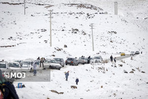 چالوس و آزادراه تهران–شمال برفی و بارانی شد