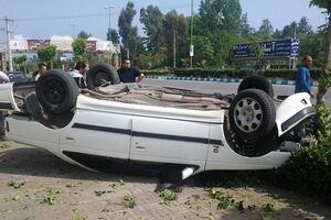 واژگونی پژو پارسی در جزیره قشم  3 فوتی بر جای گذاشت