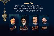 پیام تسلیت مدیرعامل سازمان منطقه آزاد ماکو به مناسبت شهادت آیت الله رئیسی و هیئت همراه
