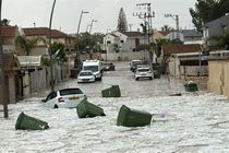 زیر آب رفتن بخش‌‌هایی از شهر دیمونا در فلسطین