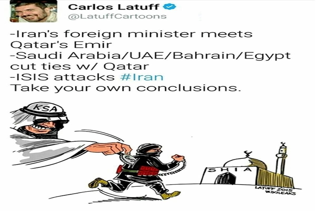 کاریکاتور انگلیسی حادثه تروریستی تهران