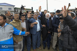 بازدید رییس جمهوری از مناطق سیل زده شمال کشور