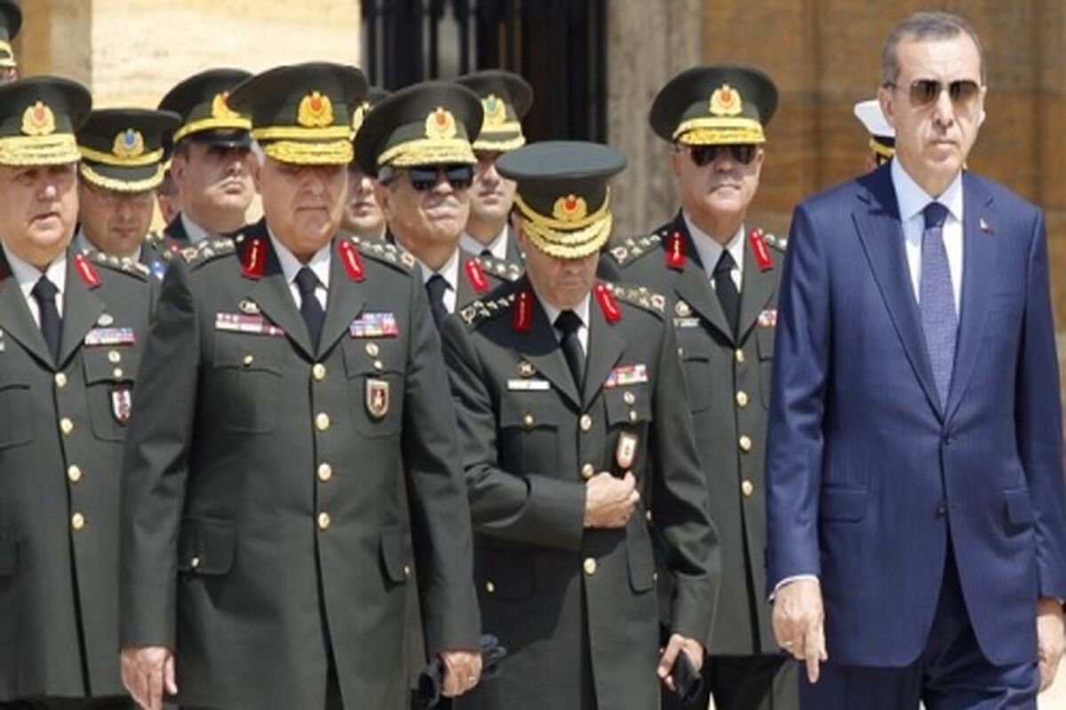 اردوغان و مقامات ارتش سوریه