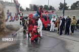 نشت گاز آمونیاک در یک کارخانه در بزرگراه بعثت مهار شد + تصاویر