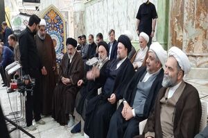 مراسم تشییع و تدفین والده همسر حجت الاسلام سید حسن خمینی در حرم امام خمینی (ره) برگزار شد
