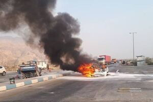 سوختن ۶ عضو از یک خانواده هرمزگانی در اثر تصادف در جاده عسلویه