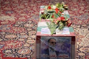 مراسم تشیع شهید محسن فخری‌ زاده با حضور مقامات لشکری و کشوری برگزار شد