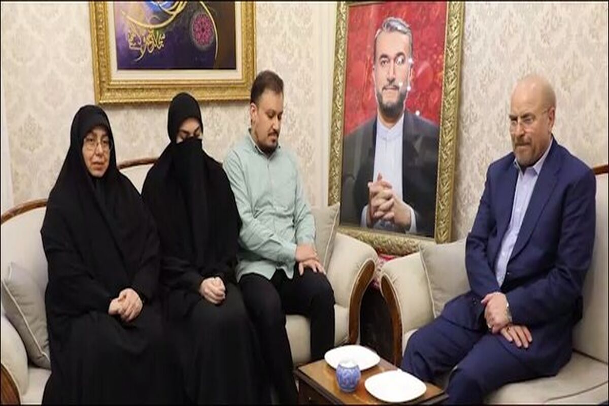 رئیس مجلس با خانواده‌ شهدای خدمت دیدار کرد