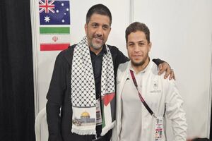 علیرضا دبیر با کشتی‌گیر فلسطینی در استانبول دیدار کرد