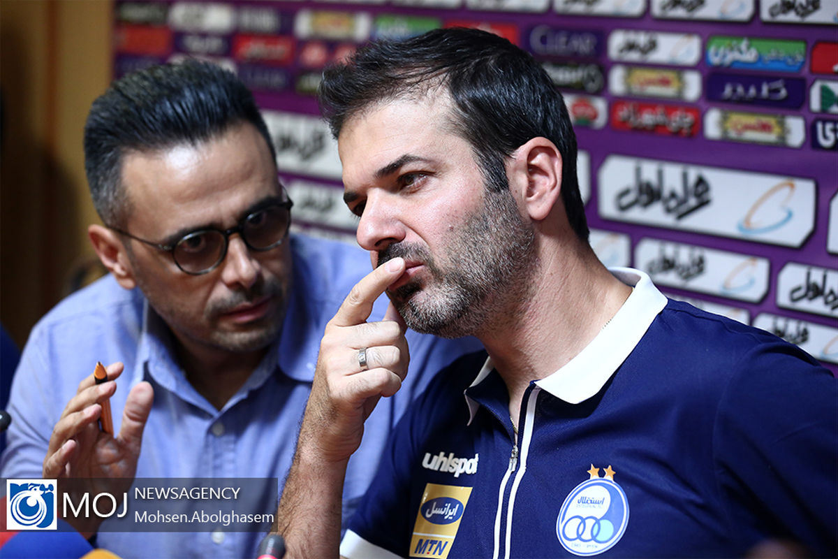 نشست خبری سرمربیان پرسپولیس و استقلال پیش از شهرآورد پایتخت