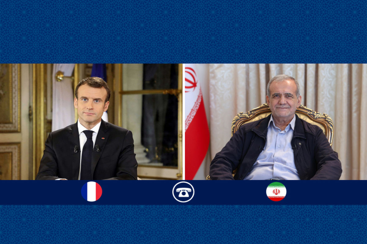 مسعود پزشکیان در گفت‌وگو با رئیس جمهور فرانسه