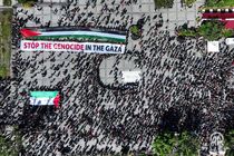 هزاران نفری ساکنان استانبول در حمایت از غزه تجمع کردند