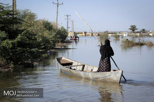 زیر آب رفتن منطقه سوسنگرد خوزستان