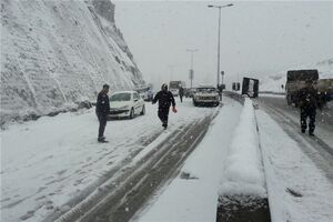 بارش برف و باران در محورهای هراز و کندوان