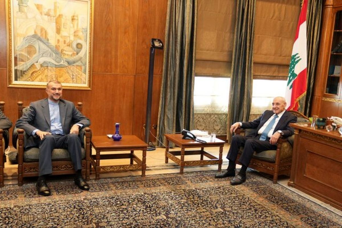 دیدار وزیر خارجه ایران با رئیس مجلس لبنان