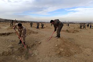 کاشت هزار اصله نهال در دومین پویش نهالکاری با بسیج سازندگی در پارک جنگلی فدک اراک