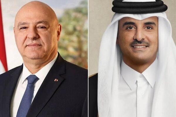 امیر قطر و رئیس‌جمهور لبنان با یکدیگر گفتگو کردند