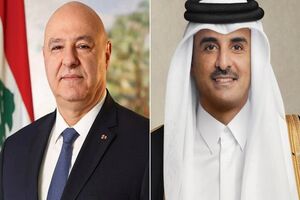 امیر قطر و رئیس‌جمهور لبنان با یکدیگر گفتگو کردند