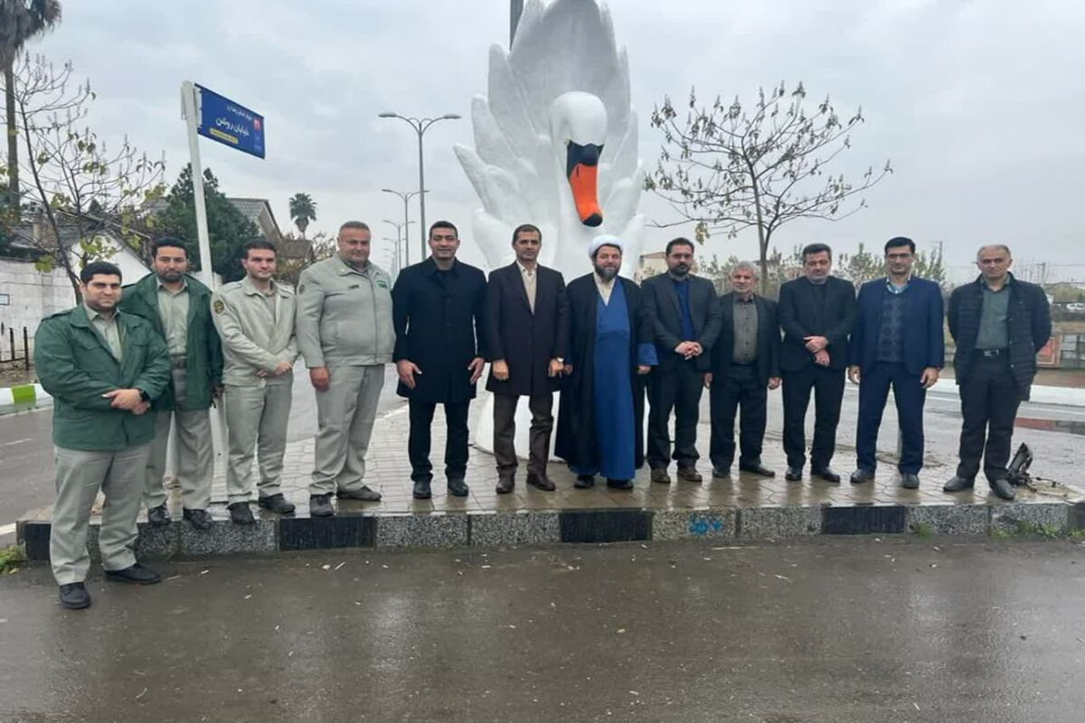 تندیس قو در سرخرود مازندران