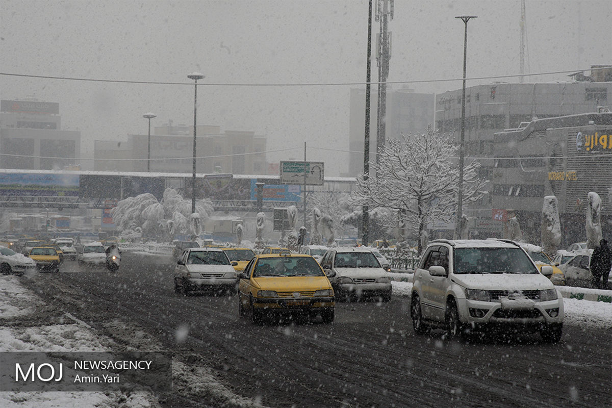 بارش برف تهران را سپیدپوش کرد