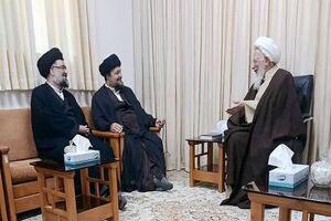سیدحسن خمینی با آیت‌الله جوادی آملی دیدار کرد