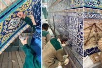 ۵۰ درصد از ایوان تاریخی عباسی در حرم مطهر رضوی مرمت شد