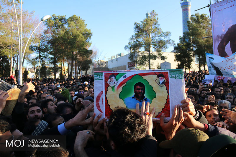 پیکر ۲ شهید حادثه تروریستی زاهدان در شهرضا تشییع شد