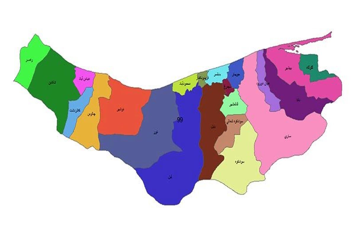 نقشه مازندران