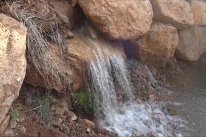 جاری شدن آب در چشمه فصلی آب حاجت درخوانسار