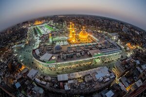 تصویر هوایی از بین‌الحرمین در شب بیست‌وسوم ماه مبارک‌ رمضان + فیلم