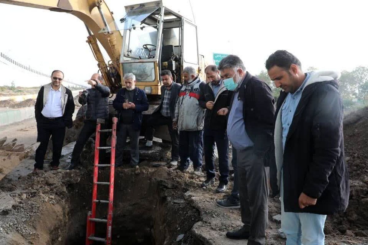 رفع شکستگی مسیر اصلی فاضلاب اردبیل
