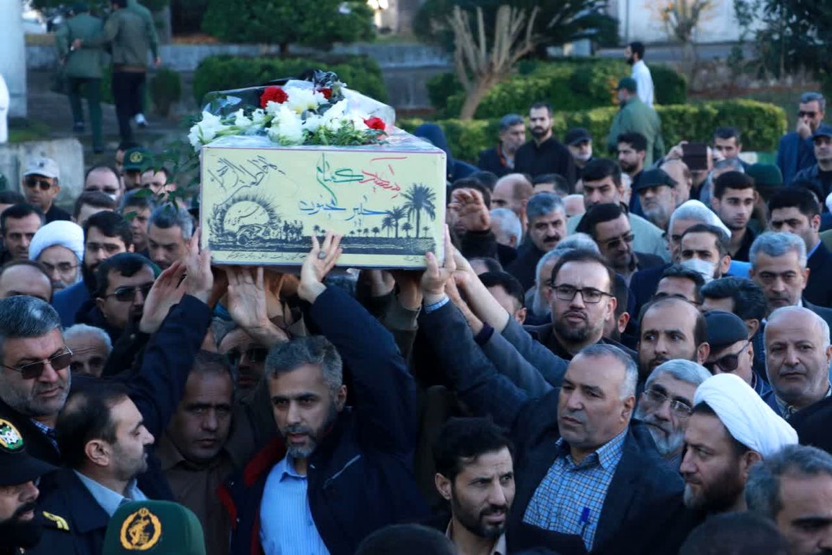 تشییع دو شهید گمنام در رشت